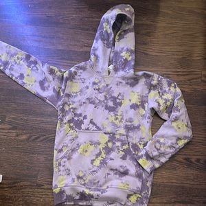 Lululemon sweatshirt, purple and green tie dye